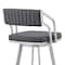 Armen Living Capri 26" Swivel Slate Gray Faux Leather and Silver Metal Bar Stool LCCPBASLGR26 - alternate 10